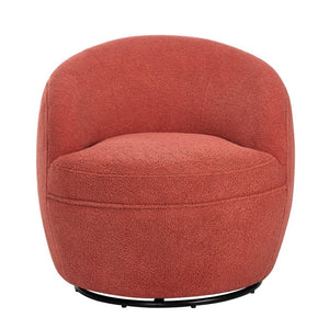 English Elm Galleria Sherpa Plush Barrel Swivel Accent Chair for Living Room Reading Nook Coral T2574P241758