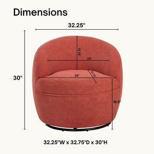 English Elm Galleria Sherpa Plush Barrel Swivel Accent Chair for Living Room Reading Nook Coral T2574P241758
