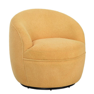 English Elm Galleria Sherpa Plush Barrel Swivel Accent Chair for Living Room Reading Nook Yellow T2574P241775