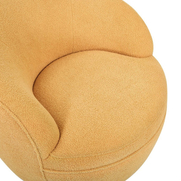 English Elm Galleria Sherpa Plush Barrel Swivel Accent Chair for Living Room Reading Nook Yellow T2574P241775