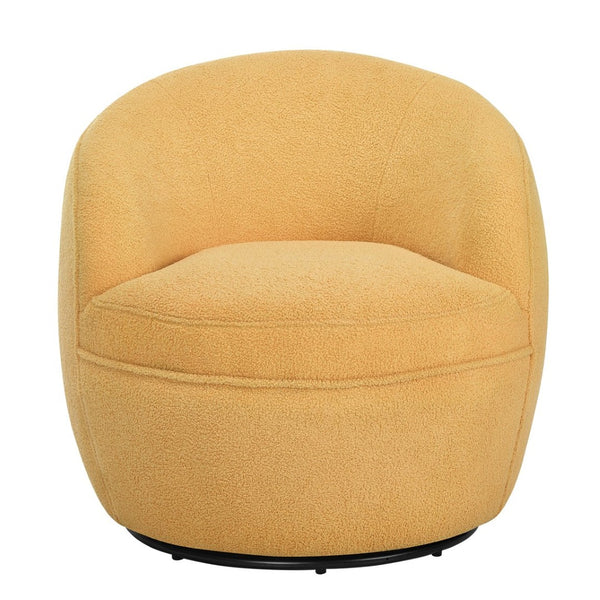 English Elm Galleria Sherpa Plush Barrel Swivel Accent Chair for Living Room Reading Nook Yellow T2574P241775