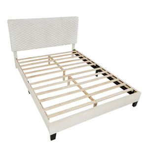 English Elm Findlay Quilted Upholstered Platform Bed with Foam Panels and Matte Black Block Feet T2574P241780