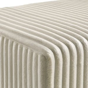 English Elm Mavela Corduroy Upholstered Entryway Bench with Metal Legs for Bedroom or Living Room Cream T2574P243218