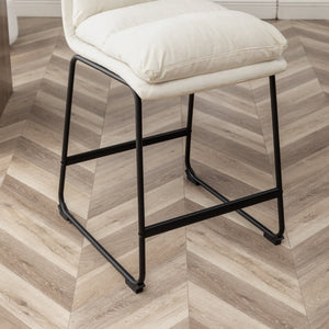 English Elm Milos Upholstered Counter Stools Set of 2 Overfilled Cushion Sled Base Kitchen T2574P245862