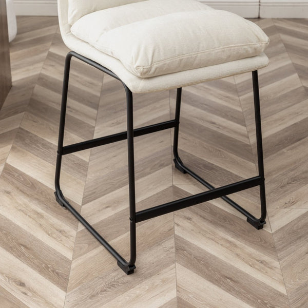 English Elm Milos Upholstered Counter Stools Set of 2 Overfilled Cushion Sled Base Kitchen T2574P245862