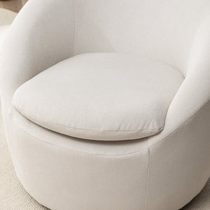 English Elm Winnie Teddy Fabric Swivel Barrel Chair Plush Boucle Accent for Living Room Nook T2574P281443