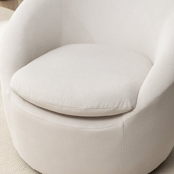 English Elm Winnie Teddy Fabric Swivel Barrel Chair Plush Boucle Accent for Living Room Nook T2574P281443
