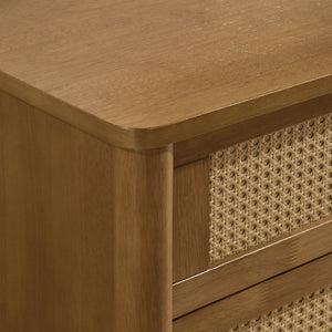 English Elm Vichy Rattan Front Four Drawer Chest in Light Walnut for Bedroom Storage T2574P290369