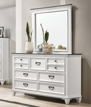 English Elm Clelane Shiplap Wood Six Piece King Bedroom Set Modern Farmhouse Weathered White Finish T2574P311881