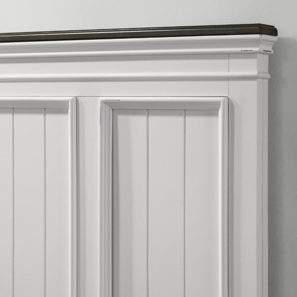 English Elm Clelane Shiplap Wood Six Piece King Bedroom Set Modern Farmhouse Weathered White Finish T2574P311881