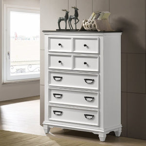 English Elm Clelane Shiplap Wood Six Piece King Bedroom Set Modern Farmhouse Weathered White Finish T2574P311881