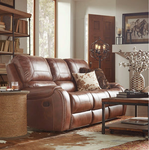 English Elm Achern Three Seat Manual Reclining Sofa with Nailhead Trim and Usb Console T2574P389530
