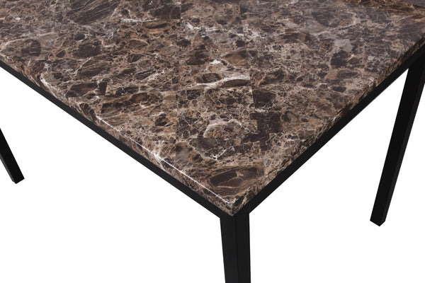 English Elm Noyes Faux Marble Rectangular Dining Table with Matte Black Legs for Small Spaces T2574P410118