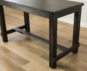 English Elm Leviton Carved Wood Counter Height Dining Set Seats 4 with Tufted Upholstered Chairs T2574P410811