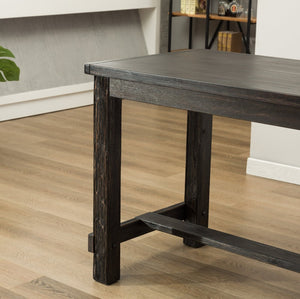 English Elm Leviton Carved Wood Counter Height Dining Set Seats 4 with Tufted Upholstered Chairs T2574P410811