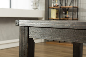 English Elm Lotusville Weathered Wood Dining Set Seats 6 with Gray Faux Leather Upholstered Chairs T2574P410820