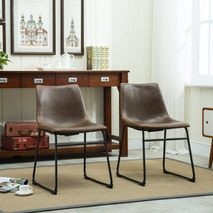 English Elm Lotusville Industrial Loft Dining Set Seats Six with Faux Leather Upholstered Chairs T2574P411547