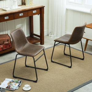 English Elm Lotusville Industrial Loft Dining Set Seats Six with Faux Leather Upholstered Chairs T2574P411547