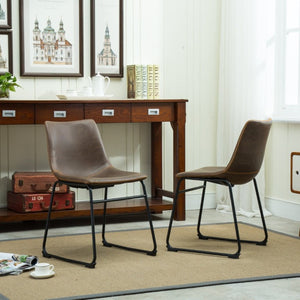 English Elm Lotusville Industrial Loft Dining Set Seats Six with Faux Leather Upholstered Chairs T2574P411547