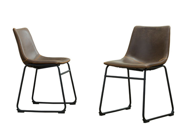 English Elm Lotusville Industrial Loft Dining Set Seats Six with Faux Leather Upholstered Chairs T2574P411547