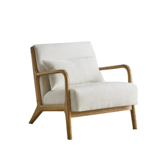 English Elm Eterna Mid-century Chenille Accent Chair with Lumbar Pillow for Living Room Natural T2574P421150