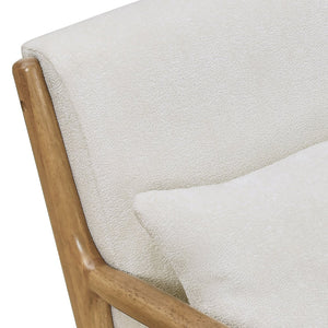 English Elm Eterna Mid-century Chenille Accent Chair with Lumbar Pillow for Living Room Natural T2574P421150