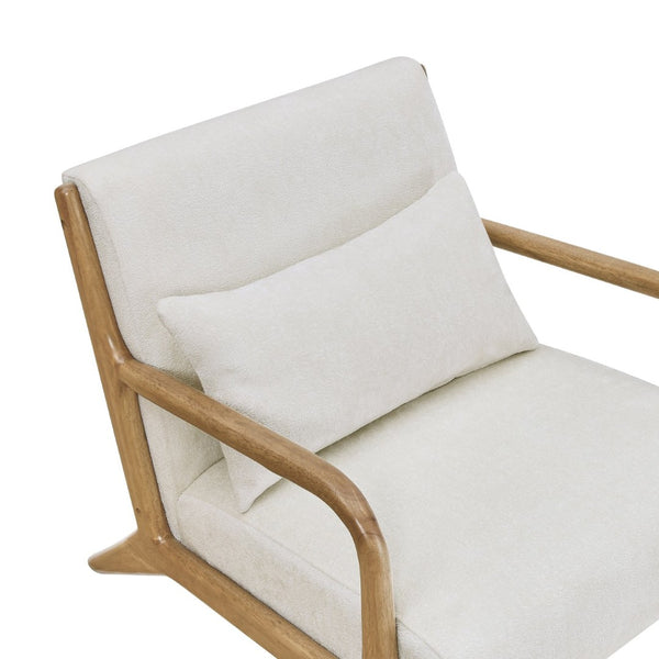 English Elm Eterna Mid-century Chenille Accent Chair with Lumbar Pillow for Living Room Natural T2574P421150