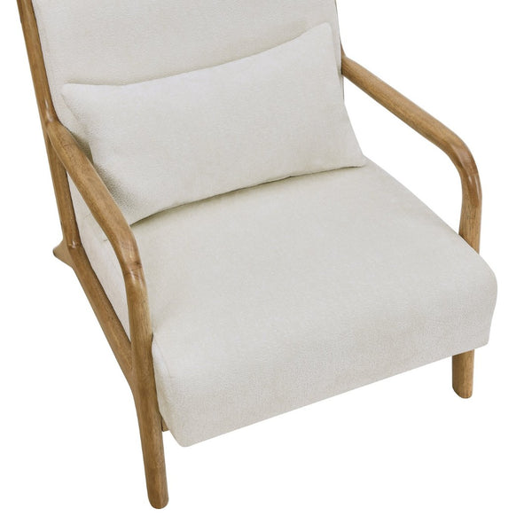 English Elm Eterna Mid-century Chenille Accent Chair with Lumbar Pillow for Living Room Natural T2574P421150