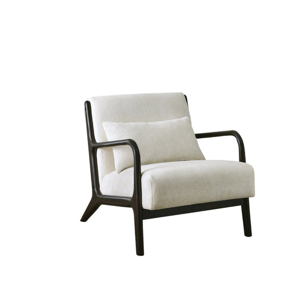 English Elm Eterna Mid-century Chenille Accent Chair with Lumbar Pillow for Living Room Black T2574P421151