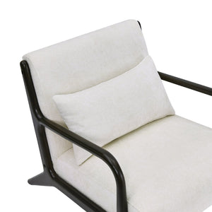 English Elm Eterna Mid-century Chenille Accent Chair with Lumbar Pillow for Living Room Black T2574P421151
