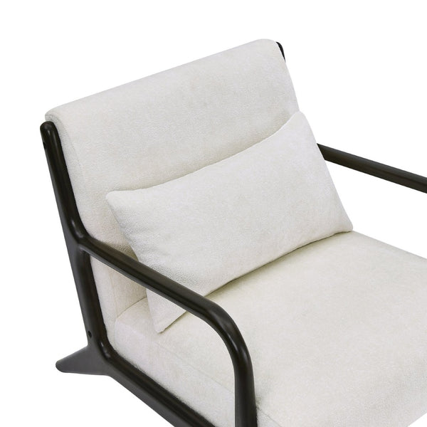 English Elm Eterna Mid-century Chenille Accent Chair with Lumbar Pillow for Living Room Black T2574P421151
