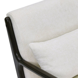 English Elm Eterna Mid-century Chenille Accent Chair with Lumbar Pillow for Living Room Black T2574P421151