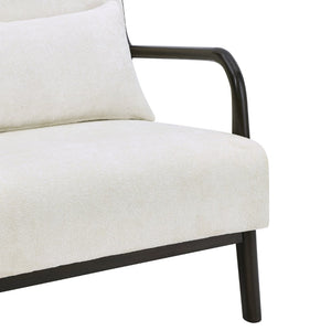 English Elm Eterna Mid-century Chenille Accent Chair with Lumbar Pillow for Living Room Black T2574P421151