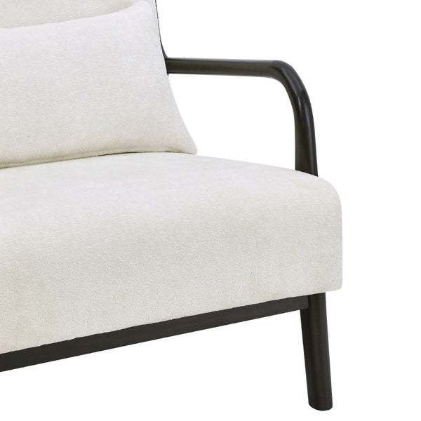 English Elm Eterna Mid-century Chenille Accent Chair with Lumbar Pillow for Living Room Black T2574P421151