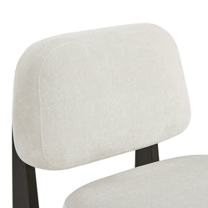 English Elm Solara Contemporary Chenille Accent Chair Sculptural Open Frame Acacia Wood Base White T2574P421154