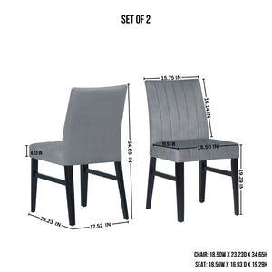 English Elm Roundhill Wendell Channel Tufted Upholstered Dining Chair Set with Rubberwood Legs Gray T2574P424662