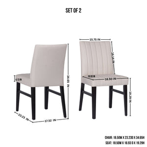 English Elm Roundhill Wendell Channel Tufted Upholstered Dining Chair Set with Rubberwood Legs Tan T2574P424663