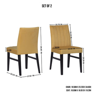 English Elm Roundhill Wendell Channel Tufted Upholstered Dining Chair Set with Rubberwood Legs T2574P424760