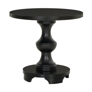 English Elm Caesar Sculptural Pedestal Round End Table Warm Finish Artisan Quality Living Room Accent Black T2574P427909