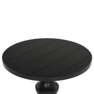 English Elm Caesar Sculptural Pedestal Round End Table Warm Finish Artisan Quality Living Room Accent Black T2574P427909