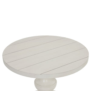 English Elm Caesar Sculptural Pedestal Round End Table Warm Finish Artisan Quality Living Room Accent White T2574P427910