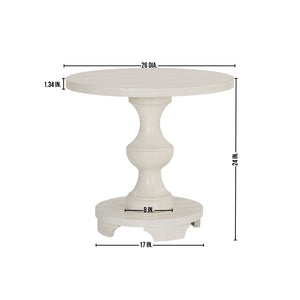 English Elm Caesar Sculptural Pedestal Round End Table Warm Finish Artisan Quality Living Room Accent White T2574P427910