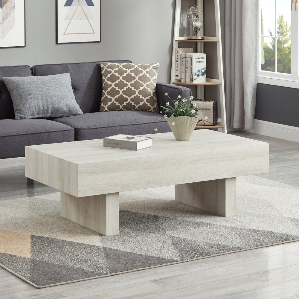 English Elm Athens Low Profile Rectangular Coffee Table with Wood Grain Veneer for Modern Living Rooms T2574P427911