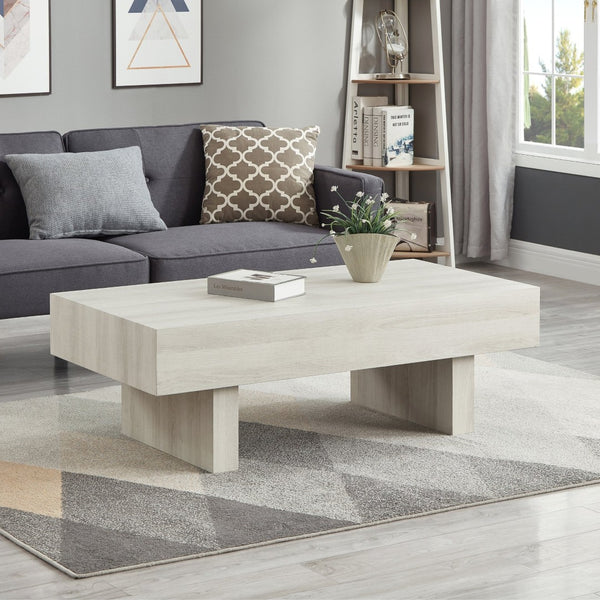 English Elm Athens Low Profile Rectangular Coffee Table with Wood Grain Veneer for Modern Living Rooms T2574P427911