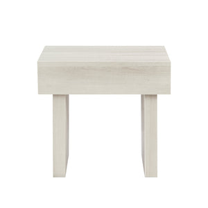 English Elm Athens Sculptural Wood Veneer Side Table with Open Shelf for Modern Living Spaces T2574P427912