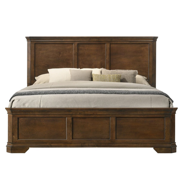 English Elm Maderne Queen Panel Bed Solid Wood Antique Walnut Finish Traditional Bedroom T2574P450604
