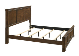English Elm Maderne King Panel Bed Solid Wood Heirloom Molding in Distressed Walnut Finish T2574P450605