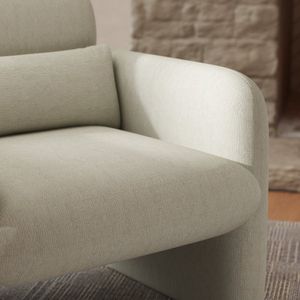 English Elm Dylan Sculptural Barrel Accent Chair Chenille Upholstered with Lumbar Pillow Support T2574P460901