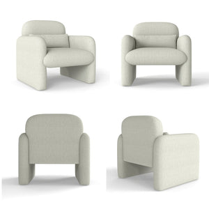 English Elm Dylan Sculptural Barrel Accent Chair Chenille Upholstered with Lumbar Pillow Support T2574P460901