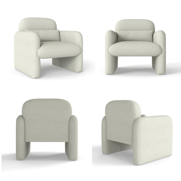 English Elm Dylan Sculptural Barrel Accent Chair Chenille Upholstered with Lumbar Pillow Support T2574P460901